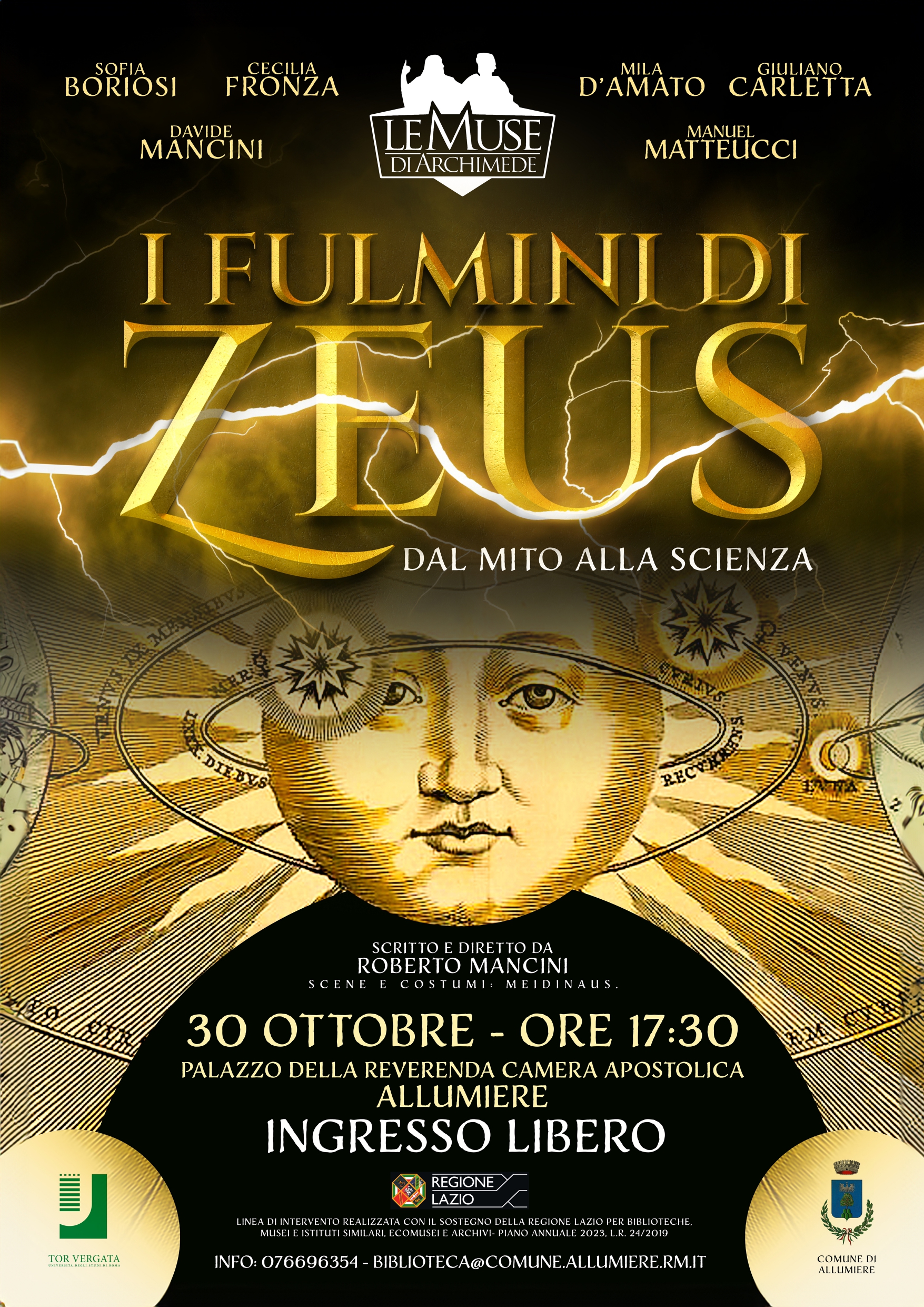 SPETTACOLO “I Fulmini di Zeus” Mercoledì 30 ottobre 2024 ore 17.30 presso l’Aula Nobile 